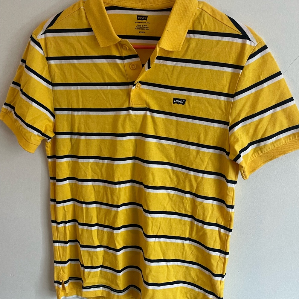 Levi's Yellow Striped Men's Polo Shirt ☀️